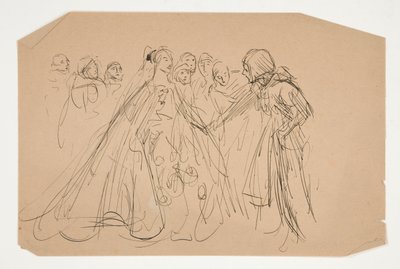 Étude pour La Quête du Saint Graal (série de quinze peintures pour la Bibliothèque publique de Boston, achevée en 1901) - Edwin Austin Abbey