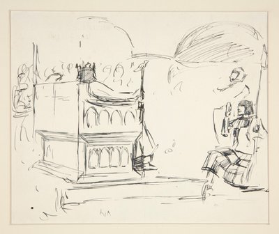 Étude pour La Quête du Saint Graal (série de quinze peintures pour la bibliothèque publique de Boston, achevée en 1901) - Edwin Austin Abbey