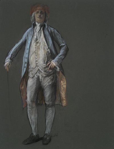 Étude pour figure de Benjamin Franklin dans - Edwin Austin Abbey