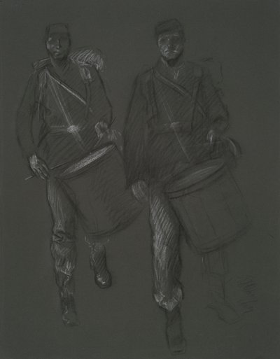 Étude pour les figures de deux tambours de la guerre civile - Edwin Austin Abbey