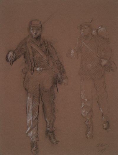Étude pour les figures de deux soldats de la guerre civile - Edwin Austin Abbey