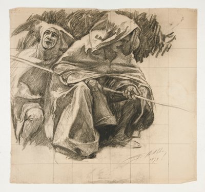 Étude du Roi Pêcheur, de La Quête du Saint Graal (une série de quinze peintures pour la Bibliothèque publique de Boston, achevée en 1901) - Edwin Austin Abbey