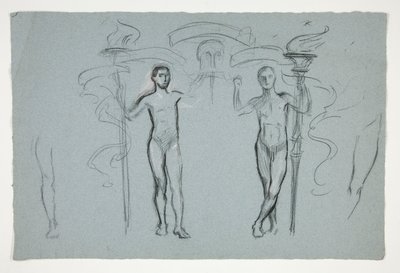 Étude de deux porteurs de flamme - Edwin Austin Abbey
