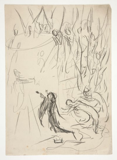La Réalisation du Graal, étude pour La Quête du Saint Graal (série de quinze peintures pour la Bibliothèque publique de Boston, achevée en 1901) - Edwin Austin Abbey