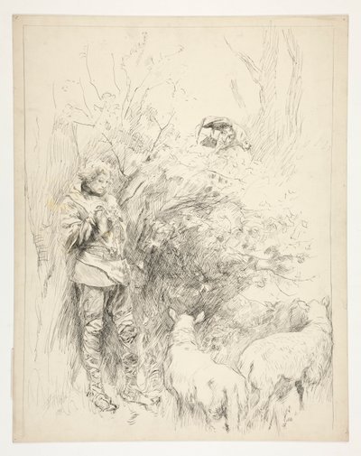 La chanson du narcisse. Berger et fou - Edwin Austin Abbey