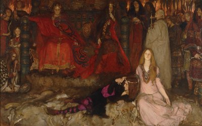 La Scène de la pièce dans Hamlet, Acte III, Scène II - Edwin Austin Abbey