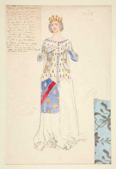 La Reine, croquis de costume pour Richard II - Edwin Austin Abbey