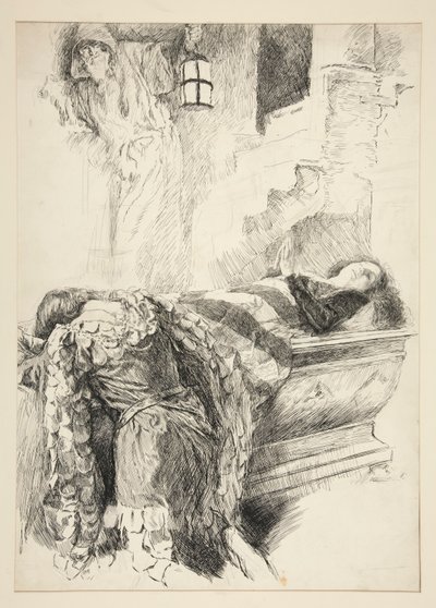 Scène de tombe - Roméo trouve Juliette, de Roméo et Juliette - Edwin Austin Abbey