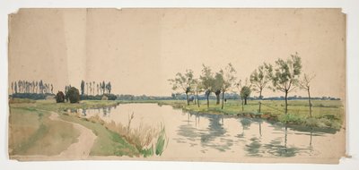 Arbres bordant une rive - Edwin Austin Abbey