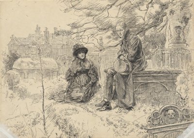 Deux figures dans un cimetière - Edwin Austin Abbey