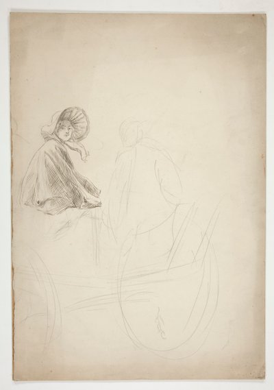 Deux figures assises sur une charrette - Edwin Austin Abbey