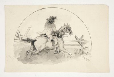Illustration non identifiée [Homme à cheval] - Edwin Austin Abbey