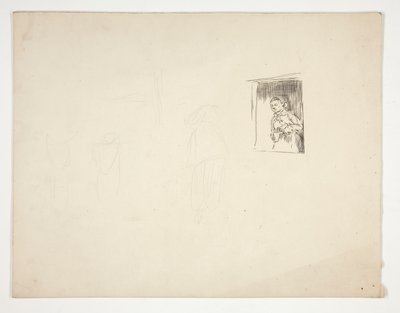 Femme à la fenêtre - illustration non identifiée - Edwin Austin Abbey