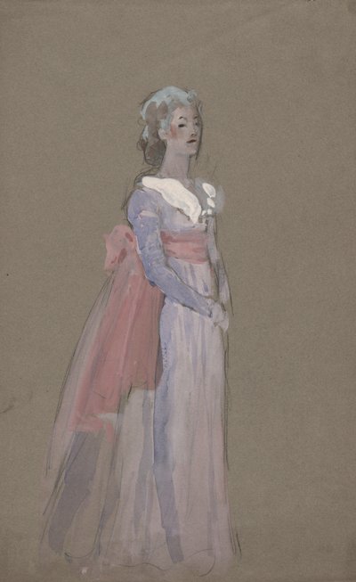 Femme en robe Empire - étude de costume pour La Tosca - Edwin Austin Abbey