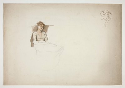 Femme assise sur une chaise, dormant - Edwin Austin Abbey