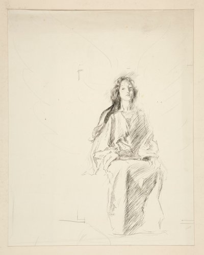 Femme assise, esquisse pour une pièce de Shakespeare non identifiée - Edwin Austin Abbey