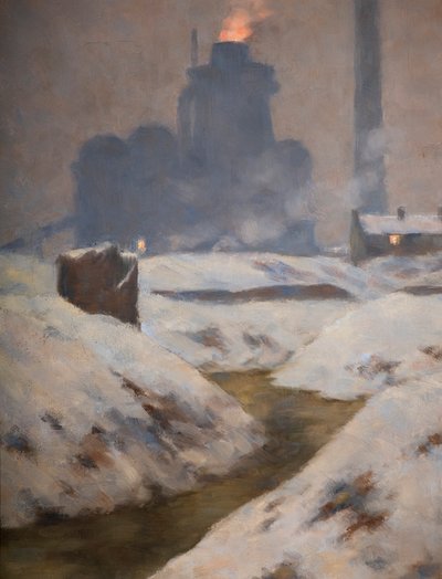 Fournaise et neige, paysage - Edwin Butler Bayliss