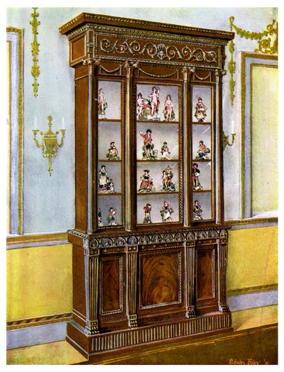 Vitrine en acajou sculpté influencée par les frères Adam - Edwin Foley