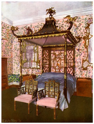 La chambre chinoise Chippendale, Badminton House, Gloucestershire, 1911-1912 - Edwin Foley