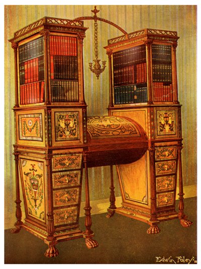 Le secrétaire double incrusté et la bibliothèque de la sœur, Sheraton, 1911-1912 - Edwin Foley