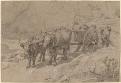 Bœufs et charrette à décharge - Edwin Forbes