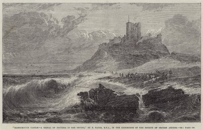 Château de Bamborough, un Signal de Détresse au Large - Edwin Hayes