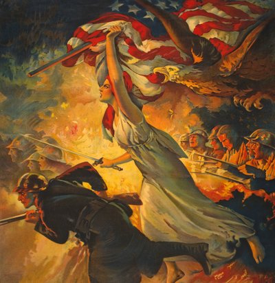 Détail de Continuez ! Achetez des bons de la liberté au maximum, publié vers 1918 - Edwin Howland Blashfield
