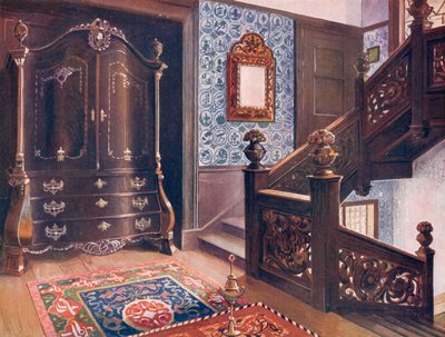 Armoire bombée en noyer sculpté avec montures ciselées - Edwin John Foley