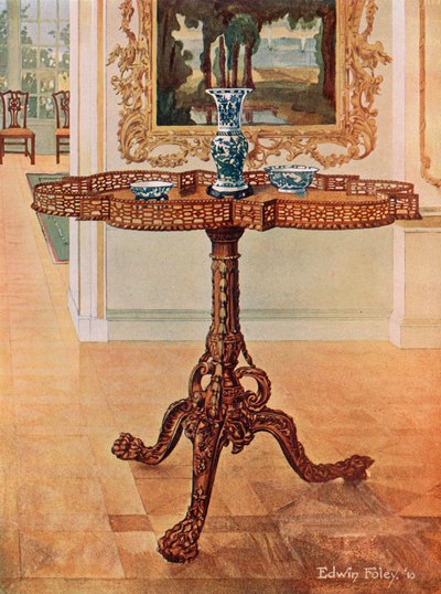 Table de galerie à bordure ajourée--École Chippendale - Edwin John Foley
