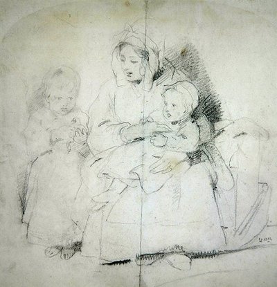Une mère avec deux enfants - Edwin Landseer
