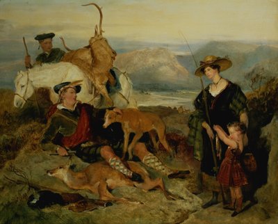Chasse au cerf dans les Highlands, montrant la Duchesse de Bedford, le Duc de Gordon et Lord Alexander Russell - Edwin Landseer
