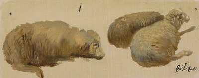 Trois moutons au repos - Edwin Landseer