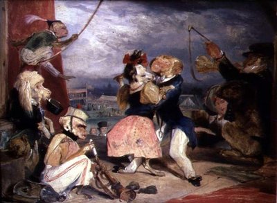 Foire de West End : singes et chiens jouant sur une scène - Edwin Landseer