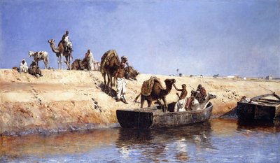 Embarquement de chameaux sur la plage de Salé, Maroc - Edwin Lord Weeks