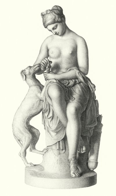 La Chasseresse, gravée par E Roffe d