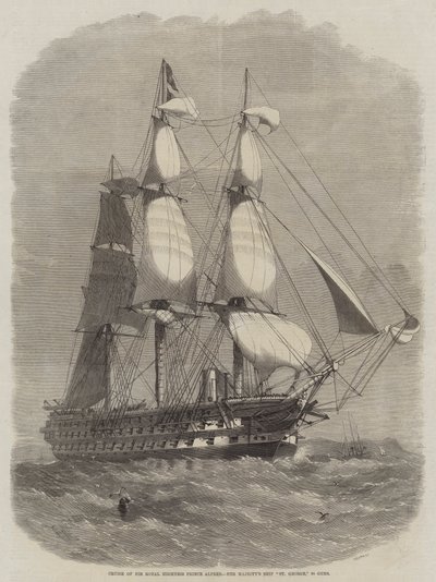 Croisière de Son Altesse Royale le Prince Alfred, Navire de Sa Majesté St George, 90 canons - Edwin Weedon