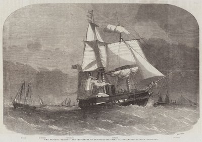 Frégate HMS Furious et le convoi de canonnières pour la Chine, dans le port de Portsmouth - Edwin Weedon