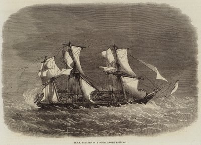 HMS Pylades dans une rafale - Edwin Weedon