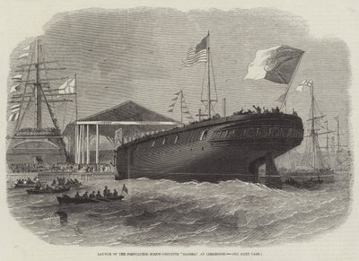 Lancement de la corvette à vis portugaise Sagres, à Limehouse - Edwin Weedon