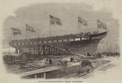 Le lancement de la frégate grecque Amalia, à Northfleet - Edwin Weedon