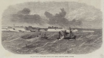 Le navire de troupe Melmerby remorqué dans le port de Brest après une tempête - Edwin Weedon