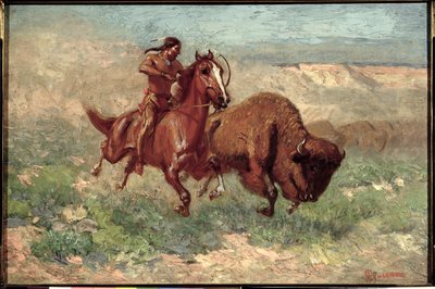 Un jeune Arapaho (huile sur toile) - Edwin Willard Deming