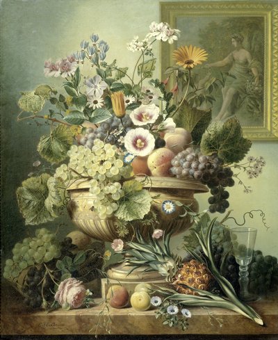 Nature morte avec des fleurs et des fruits - Eelke Jelles Eelkema