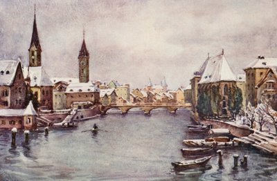 Le Rhin : La rivière à Zurich, hiver - Effie Jardine