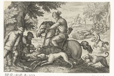 Paysage vallonné avec chasse au sanglier - Egbert Jansz.