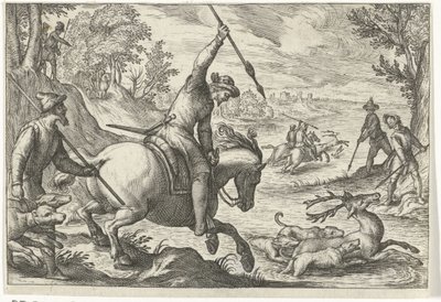 Paysage avec chasse au cerf - Egbert Jansz.