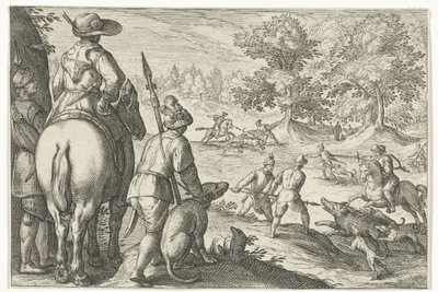 Paysage avec chasse au sanglier - Egbert Jansz.