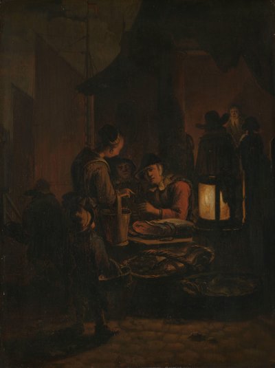 Marché aux poissons la nuit - Egbert Lievensz. van der Poel