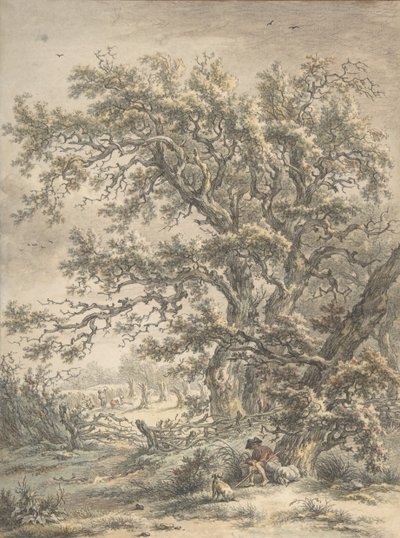 Un homme se reposant sous un arbre - Egbert van Drielst