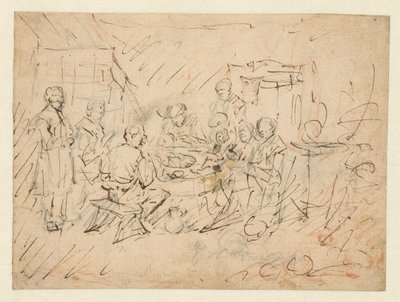 Intérieur avec une famille de paysans à table - Egbert van Heemskerck (I)